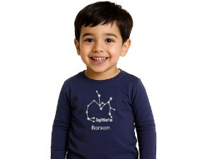 بلوز آستین بلند سورمه ای صورت فلکی آذر ماه