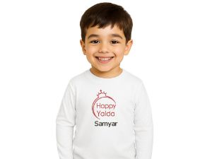 بلوز آستین بلند سفید طرح تاج یلدا