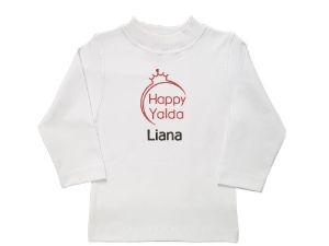 بلوز آستین بلند سفید طرح تاج یلدا