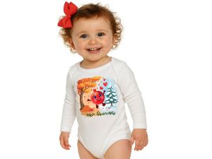 بادی آستین بلند سفید طرح انار یلدا مبارک 