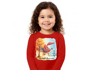 بلوز آستین بلند قرمز طرح هندونه یلدا مبارک