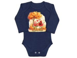 بادی آستین بلند سورمه ای طرح خونواده هندونه ای