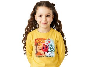 بلوز آستین بلند لیمویی طرح انار یلدا مبارک